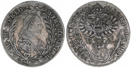 Maria Theresia 1740-1780
20 Kreuzer, 1773 IC-SK. Wien
6,58g
ANK 102
ss+