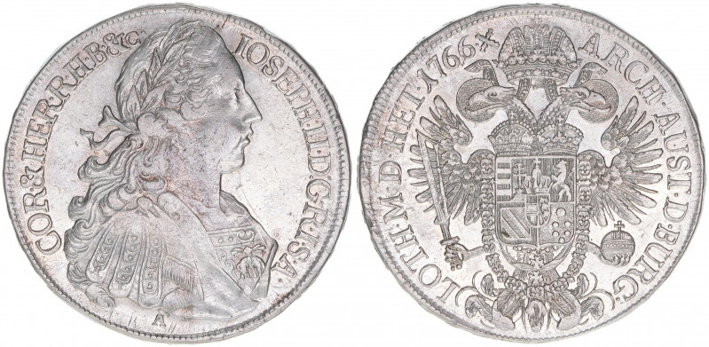 Joseph II. 1780-1790
Taler, 1766 A. Wien
27,82g
ANK 213
ss/vz