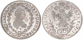 Joseph II. 1780-1792
20 Kreuzer, 1778 E/HS. Karlsburg
6,56g
ANK 172
stfr