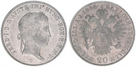 Ferdinand I. 1835-1848
20 Kreuzer, 1846 C. Prag
6,65g
ANK 8
stfr