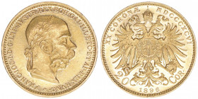 Franz Joseph I. 1848-1916
20 Kronen, 1896. Gold
Wien
6,77g
ANK 24
vz/stfr