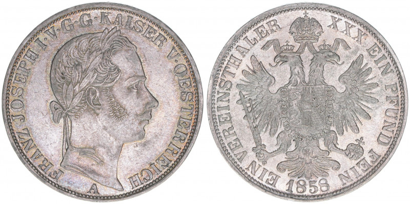 Franz Joseph I. 1848-1916
Vereinstaler, 1858 A. Wien
18,49g
ANK 32
vz+