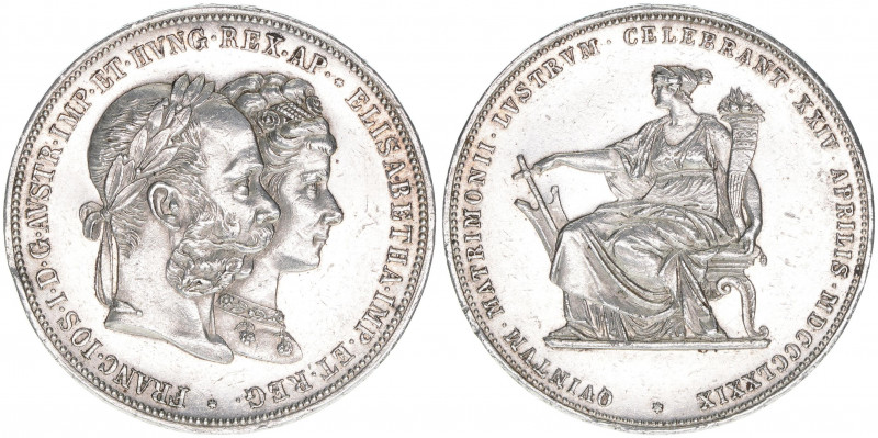 Franz Joseph I. 1848-1916
2 Gulden, 1879. zur Silberhochzeit
Wien
24,67g
ANK 46
...