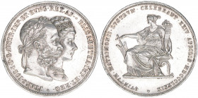 Franz Joseph I. 1848-1916
2 Gulden, 1879. zur Silberhochzeit
Wien
24,67g
ANK 46
vz/stfr