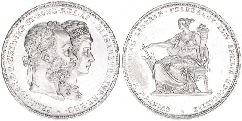 Franz Joseph I. 1848-1916
2 Gulden, 1879. zur Silberhochzeit
Wien
24,64g
ANK 46
...