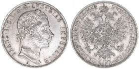 Franz Joseph I. 1848-1916
1 Gulden, 1858 A. Wien
12,33g
J.328
vz