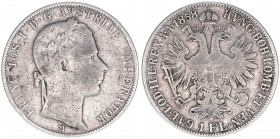 Franz Joseph I. 1848-1916
1 Gulden, 1858 M. Mailand
11,94g
ANK 28
s/ss