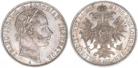 Franz Joseph I. 1848-1916
1 Gulden, 1859 A. Wien
12,32g
J.328
vz/stfr