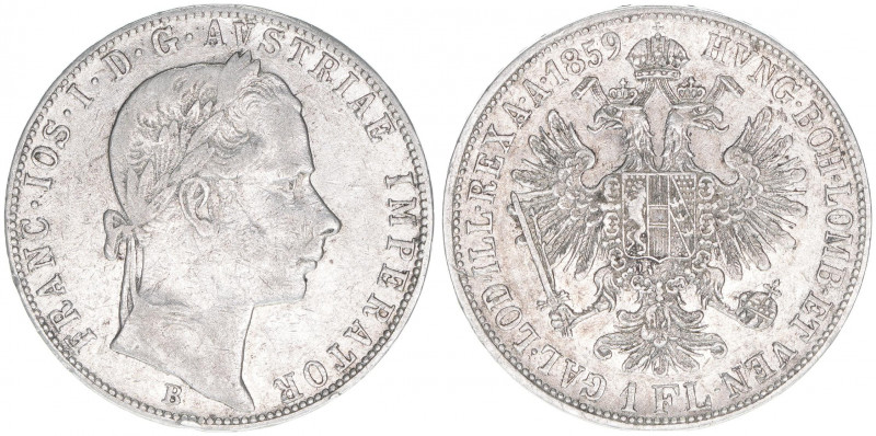 Franz Joseph I. 1848-1916
1 Gulden, 1859 B. Kremnitz
12,29g
ANK 28
ss+
