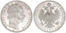Franz Joseph I. 1848-1916
1 Gulden, 1860 A. Wien
12,36g
J.328
stfr