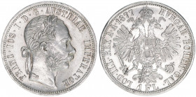 Franz Joseph I. 1848-1916
1 Gulden, 1877. Wien
12,28g
J.342
vz/stfr