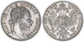 Franz Joseph I. 1848-1916
1 Gulden, 1878. mit Randschrift
Wien
12,38g
J.342
vz/stfr