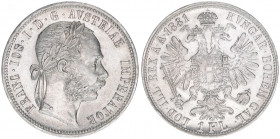 Franz Joseph I. 1848-1916
1 Gulden, 1881. Wien
12,34g
ANK 31
stfr-