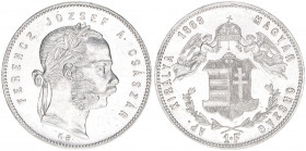 Franz Joseph I. 1848-1916
1 Forint, 1869 KB. Kremnitz
12,34g
ANK 92
stfr-