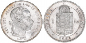 Franz Joseph I. 1848-1916
1 Forint, 1878 KB. Kremnitz
12,33g
ANK 93
stfr