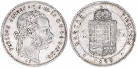 Franz Joseph I. 1848-1916
1 Forint, 1878 KB. Kremnitz
12,25g
ANK 93
ss+