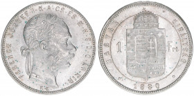 Franz Joseph I. 1848-1916
1 Forint, 1880 KB. Kremnitz
12,35g
ANK 93
stfr