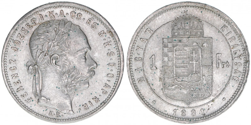 Franz Joseph I. 1848-1916
1 Forint, 1881 KB. Kremnitz
12,33g
ANK 93
vz/stfr