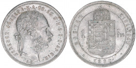 Franz Joseph I. 1848-1916
1 Forint, 1881 KB. Kremnitz
12,33g
ANK 93
vz/stfr