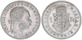 Franz Joseph I. 1848-1916
1 Forint, 1883 KB. Kremnitz
12,34g
ANK 94
vz/stfr