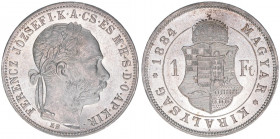 Franz Joseph I. 1848-1916
1 Forint, 1884 KB. Kremnitz
12,33g
ANK 94
stfr