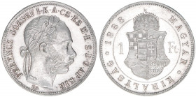 Franz Joseph I. 1848-1916
1 Forint, 1888 KB. Kremnitz
12,32g
ANK 94
stfr