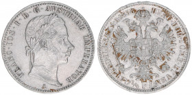 Franz Joseph I. 1848-1916
1/4 Gulden, 1858 A. Wien
5,34g
J.326
vz
