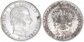 Franz Joseph I. 1848-1916
1/4 Gulden, 1859 B. Kremnitz
5,34g
J.327
stfr-