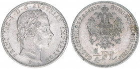 Franz Joseph I. 1848-1916
1/4 Gulden, 1859 B. Kremnitz
5,33g
J.327
stfr