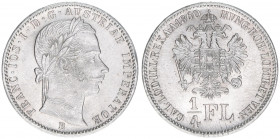 Franz Joseph I. 1848-1916
1/4 Gulden, 1860 B. Kremnitz
5,34g
J.327
stfr