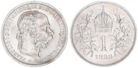 Franz Joseph I. 1848-1916
1 Krone, 1898. Wien
5,00g
ANK 67
stfr