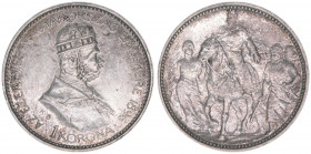 Franz Joseph I. 1848-1916
1 Korona, 1896 KB. zur Tausend-Jahr-Feier
Kremnitz
5,00g
ANK 106
vz