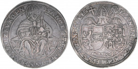 Johann Jakob Khuen von Belasi 1560-1586
Erzbistum Salzburg. Taler, 1566. Salzburg
28,54g
Zöttl 612, Probszt 535
Rf.
ss+