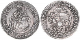Wolf Dietrich von Raitenau 1587-1612
Erzbistum Salzburg. 1/8 Taler, 1607. sehr selten
Salzburg
3,58g
Zöttl 995, Probszt 845
vz-