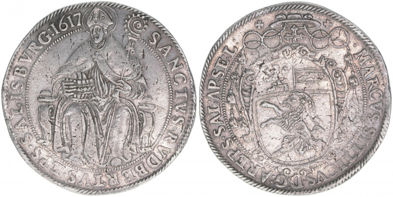 Markus Sittikus 1612-1619
Erzbistum Salzburg. Taler, 1617. sehr selten
Salzburg
...