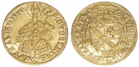 Guiodobald Graf Thun-Hohenstein 1654-1668
Erzbistum Salzburg. 1/4 Dukat, 1660. Salzburg
0,87g
Zöttl 1784, Probszt 1468
vz/stfr