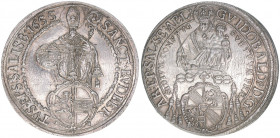Guiodobald Graf Thun-Hohenstein 1654-1668
Erzbistum Salzburg. Taler, 1655. Salzburg
28,62g
Zöttl 1793, Probszt 1472
vz+