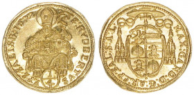 Max Gandolph Graf Kuenburg 1668-1687
Erzbistum Salzburg. 1/4 Dukat, 1672. Salzburg
0,85g
Zöttl 1970, Probszt 1643
stfr