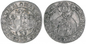 Max Gandolph Graf Kuenburg 1668-1687
Erzbistum Salzburg. Groschen, 1679. Salzburg
1,66g
Zöttl 2029, Probszt 1685
ss/vz
