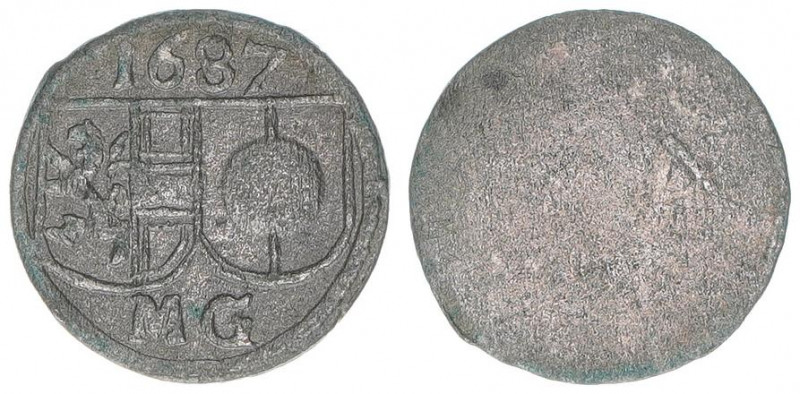 Max Gandolph Graf Kuenburg 1668-1687
Erzbistum Salzburg. Pfennig, 1687. sehr sel...