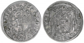 Johann Ernst Graf Thun-Hohenstein 1687-1709
Erzbistum Salzburg. 1/2 Reichsbatzen, 1696. Salzburg
1,14g
Zöttl 2229, Probszt 1865
ss/vz