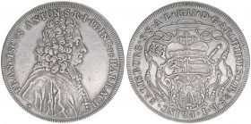 Franz Anton Fürst von Harrach 1709-1727
Erzbistum Salzburg. Portraittaler, 1711. Salzburg
29,00g
Zöttl 2404, Probszt 1994
ss/vz