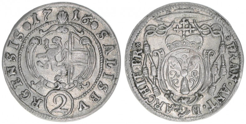 Franz Anton Fürst von Harrach 1709-1727
Erzbistum Salzburg. 1/2 Batzen, 1716. So...