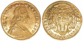 Andreas Jakob Graf Dietrichstein 1747-1753
Erzbistum Salzburg. Portraitdukat, 1751. Salzburg
3,47g
Zöttl 2840, Probszt 2212
vz+