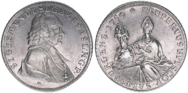 Sigismund III. Graf Schrattenbach 1753-1771
Erzbistum Salzburg. Taler, 1759 MK. ...