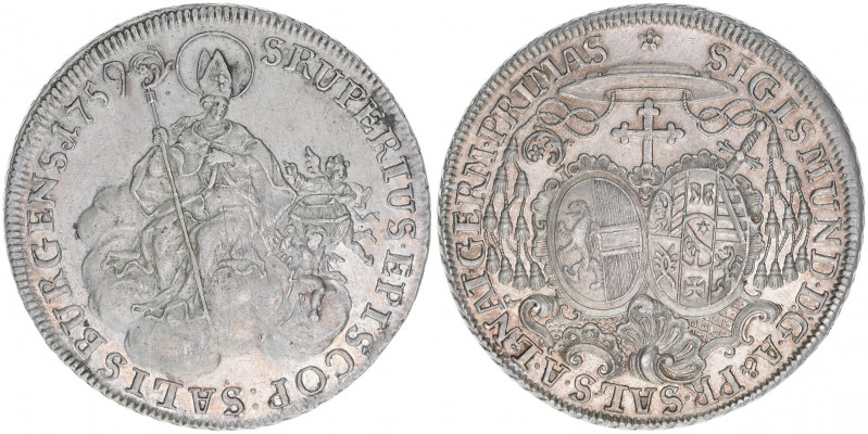 Sigismund III. Graf Schrattenbach 1753-1771
Erzbistum Salzburg. Taler, 1759. Sal...