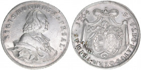 Sigismund III. Graf Schrattenbach 1753-1771
Erzbistum Salzburg. Taler, 1764. Salzburg
27,82g
Zöttl 2998, Probszt 2295
ss
