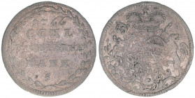 Sigismund III. Graf Schrattenbach 1753-1771
Erzbistum Salzburg. 5 Kreuzer, 1766. Salzburg
1,64g
Zöttl 3074, Probszt 2347
ss-