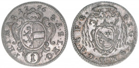 Sigismund III. Graf Schrattenbach 1753-1771
Erzbistum Salzburg. 1 Kreuzer, 1756. Salzburg
0,85g
Zöttl 3090, Probszt 2362
vz+