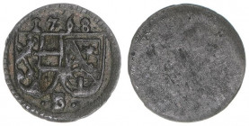Sigismund III. Graf Schrattenbach 1753-1771
Erzbistum Salzburg. Pfennig, 1768. Salzburg
0,23g
Zöttl 3107, Probszt 2379
ss+